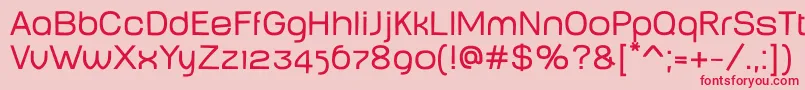フォントBabyMineplump – ピンクの背景に赤い文字