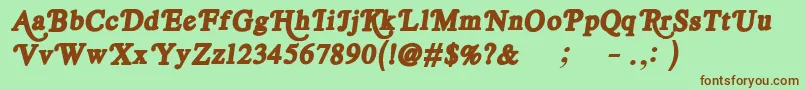 RoyalAcidbath Font – Brown Fonts on Green Background