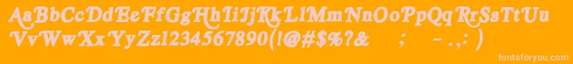 RoyalAcidbath Font – Pink Fonts on Orange Background