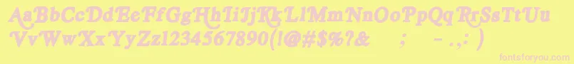 RoyalAcidbath Font – Pink Fonts on Yellow Background