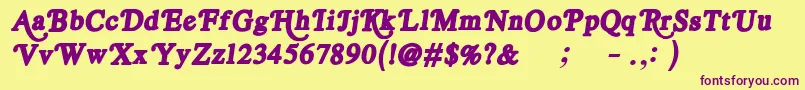 RoyalAcidbath Font – Purple Fonts on Yellow Background