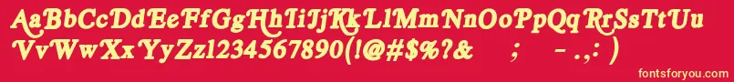 RoyalAcidbath Font – Yellow Fonts on Red Background