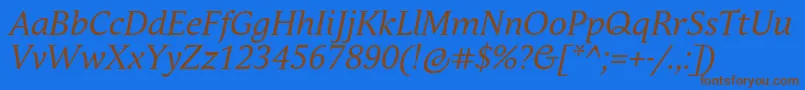 Шрифт AndulkaBookProItalic – коричневые шрифты на синем фоне