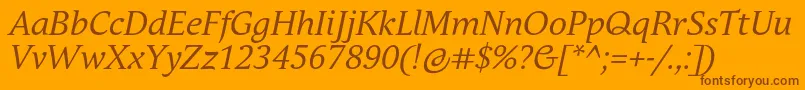 AndulkaBookProItalic Font – Brown Fonts on Orange Background