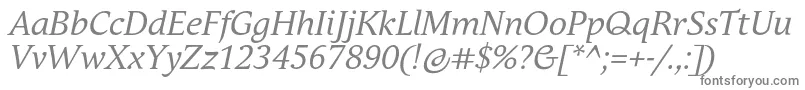 Fonte AndulkaBookProItalic – fontes cinzentas