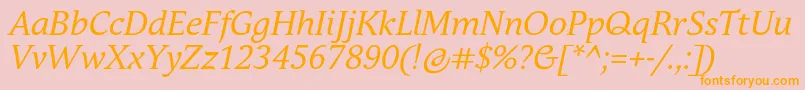 AndulkaBookProItalic Font – Orange Fonts on Pink Background