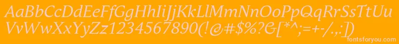 AndulkaBookProItalic Font – Pink Fonts on Orange Background