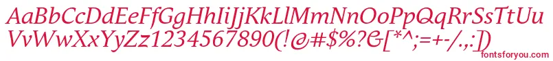 AndulkaBookProItalic-fontti – punaiset fontit