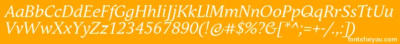 AndulkaBookProItalic Font – White Fonts on Orange Background