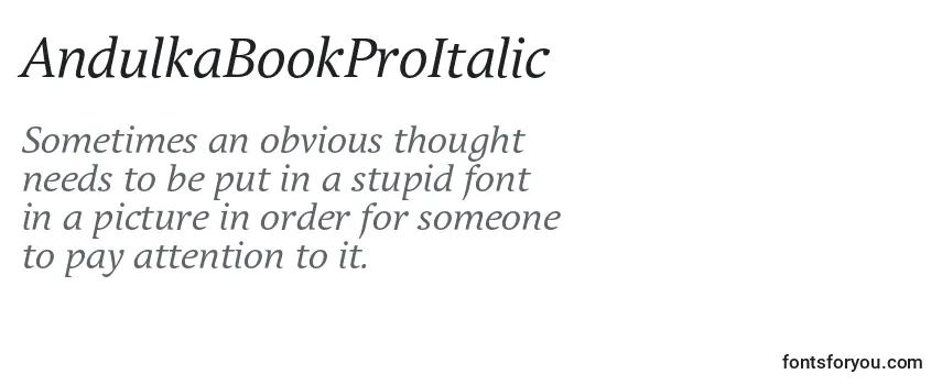 AndulkaBookProItalic Font