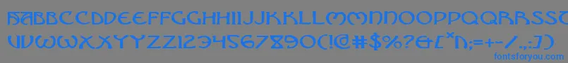 フォントBrinathyne – 灰色の背景に青い文字