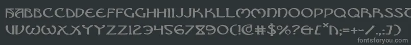 Brinathyne-fontti – harmaat kirjasimet mustalla taustalla