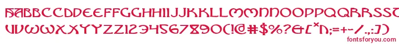 フォントBrinathyne – 白い背景に赤い文字