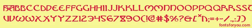 フォントBrinathyne – 赤い文字の黄色い背景