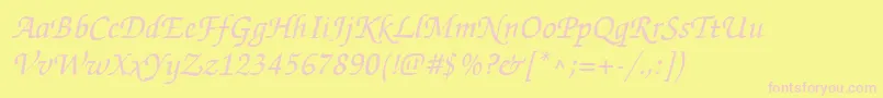 FlorencescriptRegularDb Font – Pink Fonts on Yellow Background