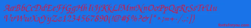Шрифт FlorencescriptRegularDb – красные шрифты на синем фоне
