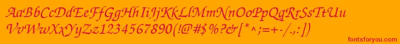fuente FlorencescriptRegularDb – Fuentes Rojas Sobre Fondo Naranja