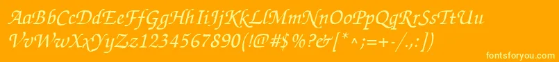 FlorencescriptRegularDb Font – Yellow Fonts on Orange Background