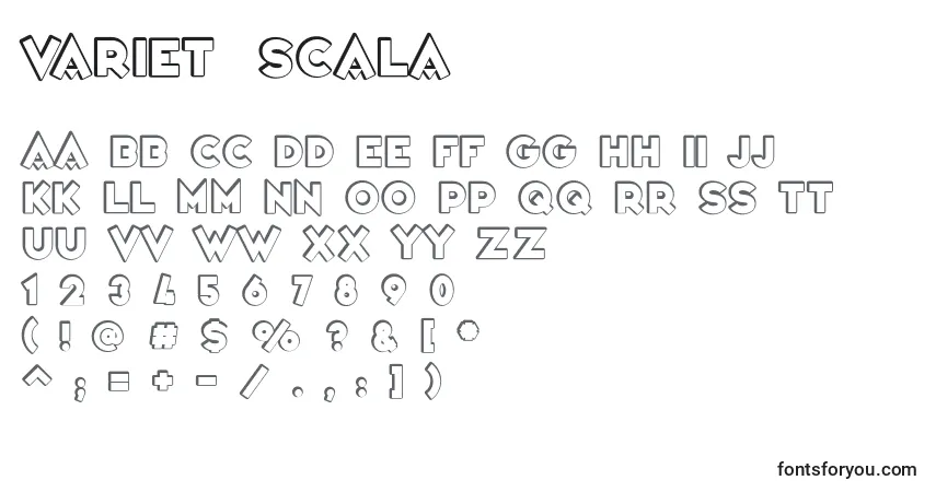 Schriftart VarietРІScala – Alphabet, Zahlen, spezielle Symbole