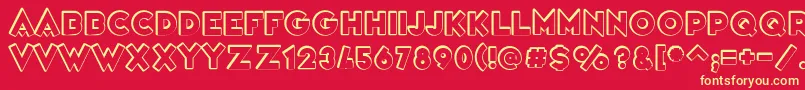 VarietРІScala Font – Yellow Fonts on Red Background