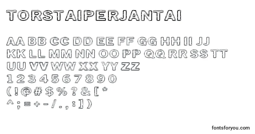 A fonte TorstaiPerjantai – alfabeto, números, caracteres especiais
