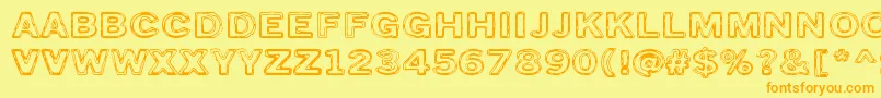 TorstaiPerjantai Font – Orange Fonts on Yellow Background