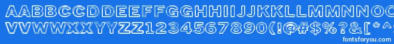 フォントTorstaiPerjantai – 青い背景に白い文字