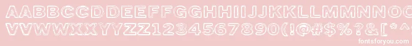 TorstaiPerjantai-Schriftart – Weiße Schriften auf rosa Hintergrund