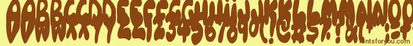 Balloonish Font – Brown Fonts on Yellow Background