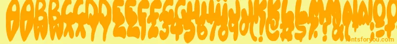 Balloonish Font – Orange Fonts on Yellow Background