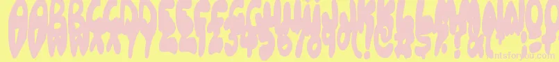 Fonte Balloonish – fontes rosa em um fundo amarelo