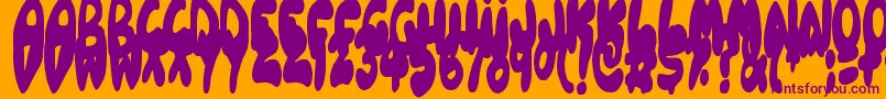 フォントBalloonish – オレンジの背景に紫のフォント