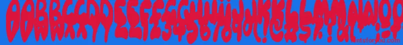 Balloonish-fontti – punaiset fontit sinisellä taustalla