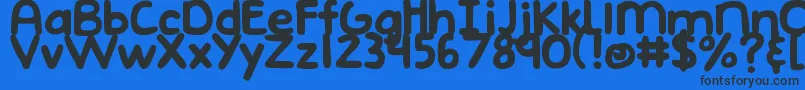 DjbEmphatic Font – Black Fonts on Blue Background