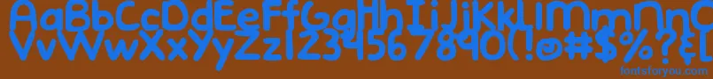 DjbEmphatic Font – Blue Fonts on Brown Background