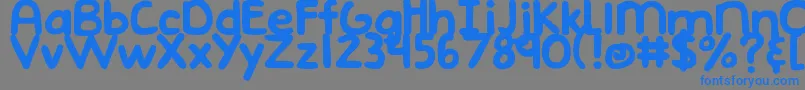 DjbEmphatic Font – Blue Fonts on Gray Background