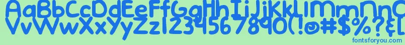 DjbEmphatic Font – Blue Fonts on Green Background