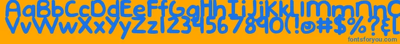 DjbEmphatic Font – Blue Fonts on Orange Background