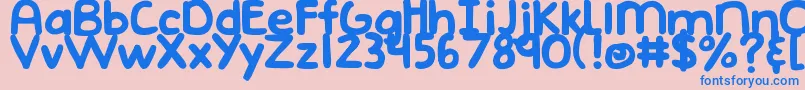 DjbEmphatic Font – Blue Fonts on Pink Background