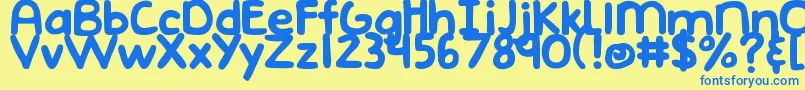 DjbEmphatic Font – Blue Fonts on Yellow Background