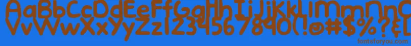 DjbEmphatic Font – Brown Fonts on Blue Background