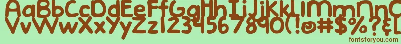 DjbEmphatic Font – Brown Fonts on Green Background