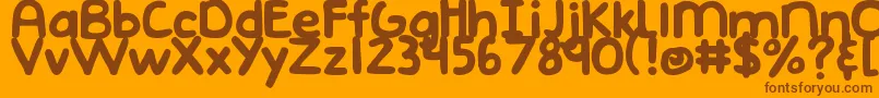 DjbEmphatic Font – Brown Fonts on Orange Background
