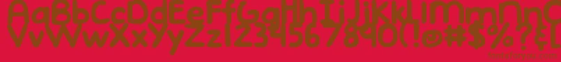DjbEmphatic Font – Brown Fonts on Red Background