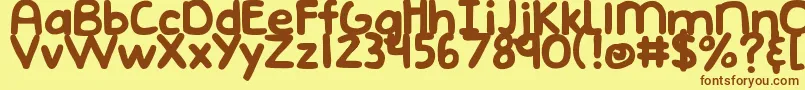 DjbEmphatic Font – Brown Fonts on Yellow Background