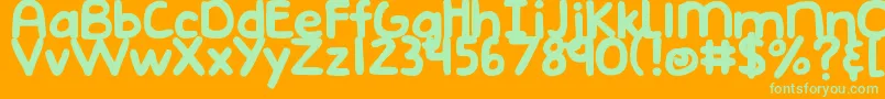 DjbEmphatic Font – Green Fonts on Orange Background