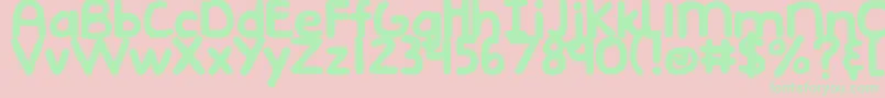 DjbEmphatic Font – Green Fonts on Pink Background