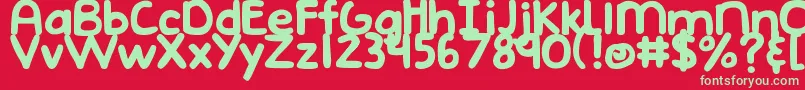 DjbEmphatic Font – Green Fonts on Red Background