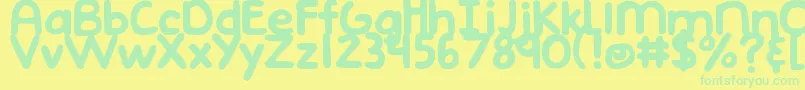 DjbEmphatic Font – Green Fonts on Yellow Background