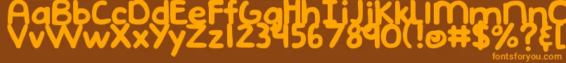 DjbEmphatic Font – Orange Fonts on Brown Background
